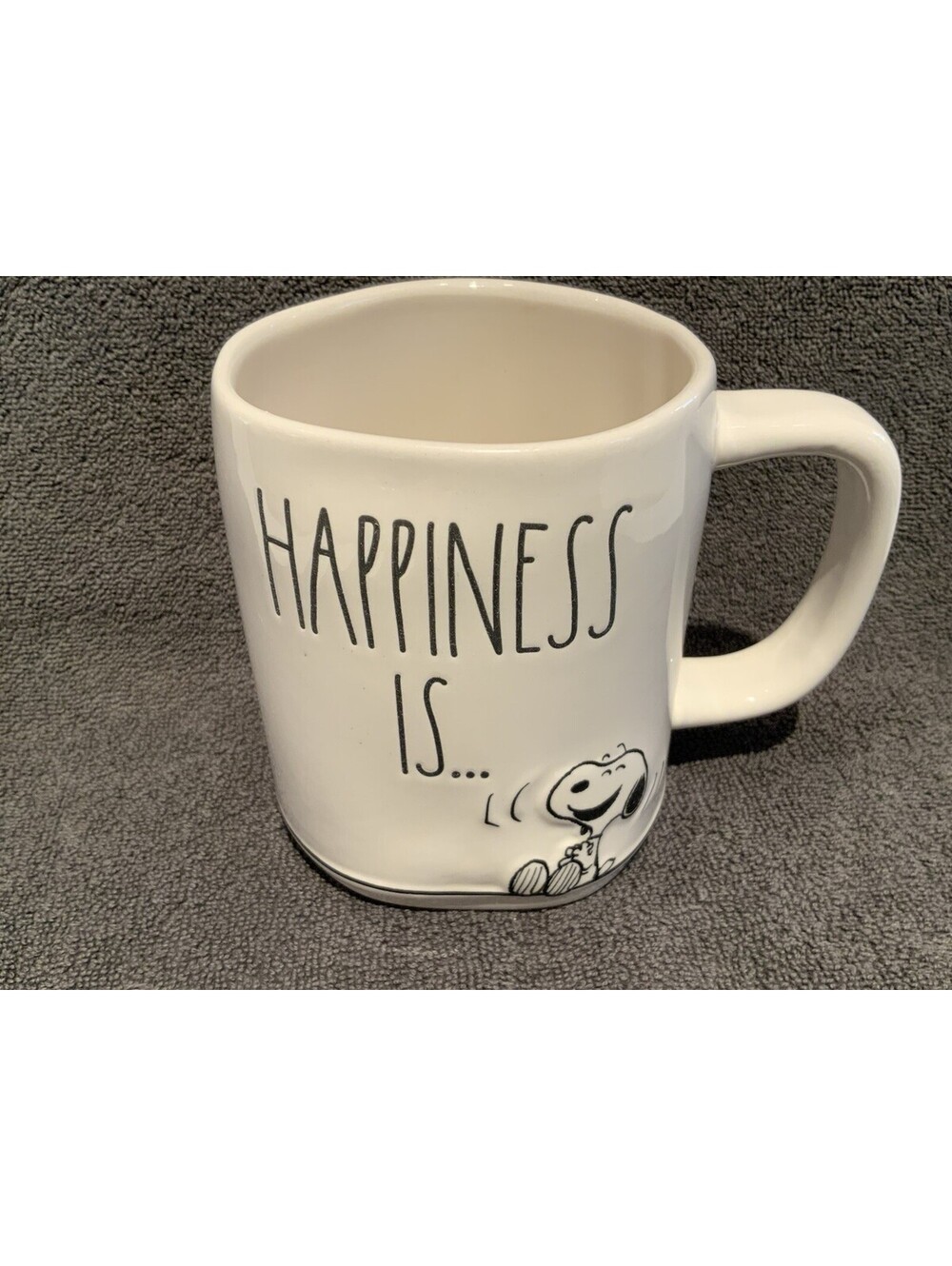 Rae Dunn 2024 Peanuts ‘Happiness Is’ Snoopy and Woodstock Mug